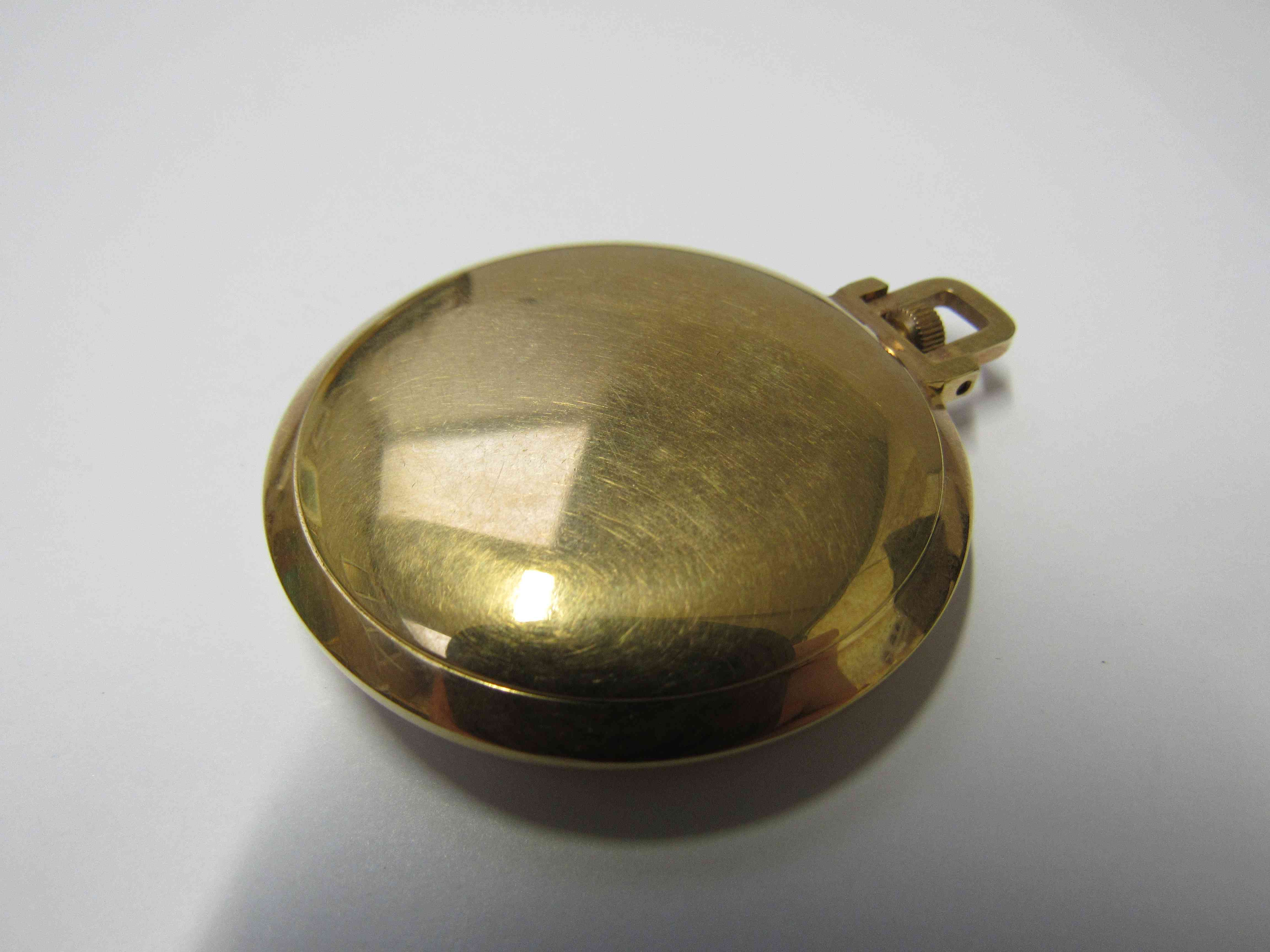 ORIS: An Anti-shock 18ct gold open faced pocket watch of slim proportions, - Image 2 of 2