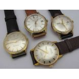 Four vintage gents wristwatches: Eterna-matic (2),