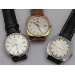 Three vintage gents Jaquet Droz wristwatches including automatic