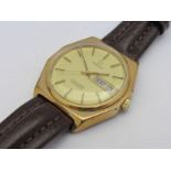 OMEGA: a Seamaster automatic gent's gold plated and steel wristwatch with gilded dial,