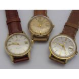 Three vintage gents automatic wristwatches: Bulova (2) and Hamilton