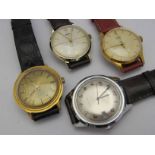 Four vintage gents wristwatches: Smith's (2) and Timex (2)