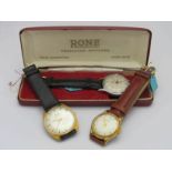 Two Oris wristwatches and a Rone wristwatch,