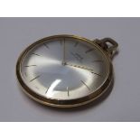 ORIS: An Anti-shock 18ct gold open faced pocket watch of slim proportions,