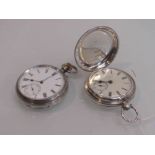 Two silver pocket watches including full hunter with fusee