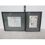 Two 17th/18th Century hand coloured road strip maps depicting Norfolk routes including London to