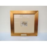 GEORGE DENHOLM ARMOUR, OBE: A small watercolour study of dog, gilt frame and glazed,