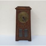 A Continental Art Deco oak cased mantel clock for restoration,