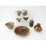 Eight pieces of studio pottery including Andrew McGarva,