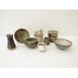 A collection of assorted studio pottery including Yelland bowl, Brookhouse,