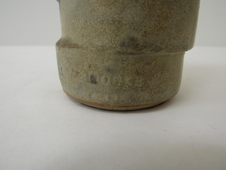 Bernard Rooke studio pottery vase, abstract relief moulded design. Stamped Rooke. - Image 2 of 2