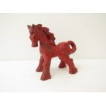 A Dutch Ceramic red glazed figure of a horse 26.
