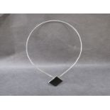 Modernist design silver choker,