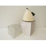 A clear glass cube light and a Habitat designer "CONIC" paper pendant lampshade in original box