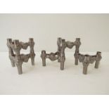 Five West German Brutalist modular candle holders