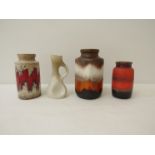 Four West German Lava vases - No.