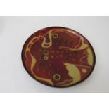 David Anderson - a bronze and enamel plate - stamped verso,