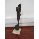 JOSEPH BOFILL (XX) A Bronze figure of a mother and child, impressed signature.