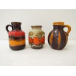 Three small west German vases, No's 414-16,