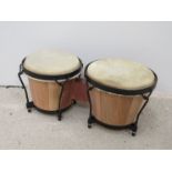 A boxed set of bongo drums