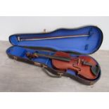 An early 20th Century 7/8 size violin "The Maidstone", 56cm in length, with bow,