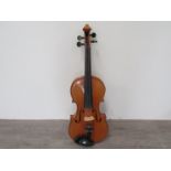 A French Dulcis et Fortis violin, full size (4/4), 59cm in length,