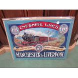 A reproduction CHESHIRE LINES advertising board