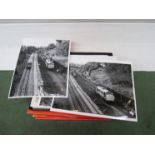 A quantity of black and white photographs of Class 40 and 37 diesel locomotives