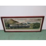 A framed and glazed carriage print depicting Furness Railway