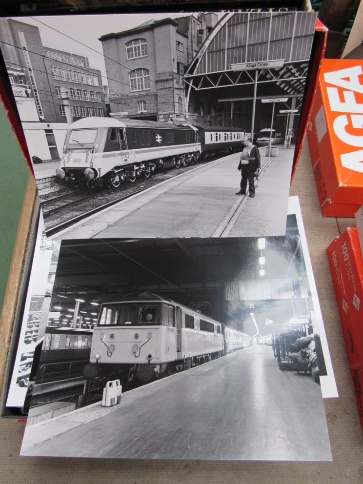 A quantity of black and white photographs of Electric EMU Class 81 onwards