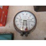 A brass 'Gresham & Craven' Limited' vacuum automatic brake pressure gauge No.