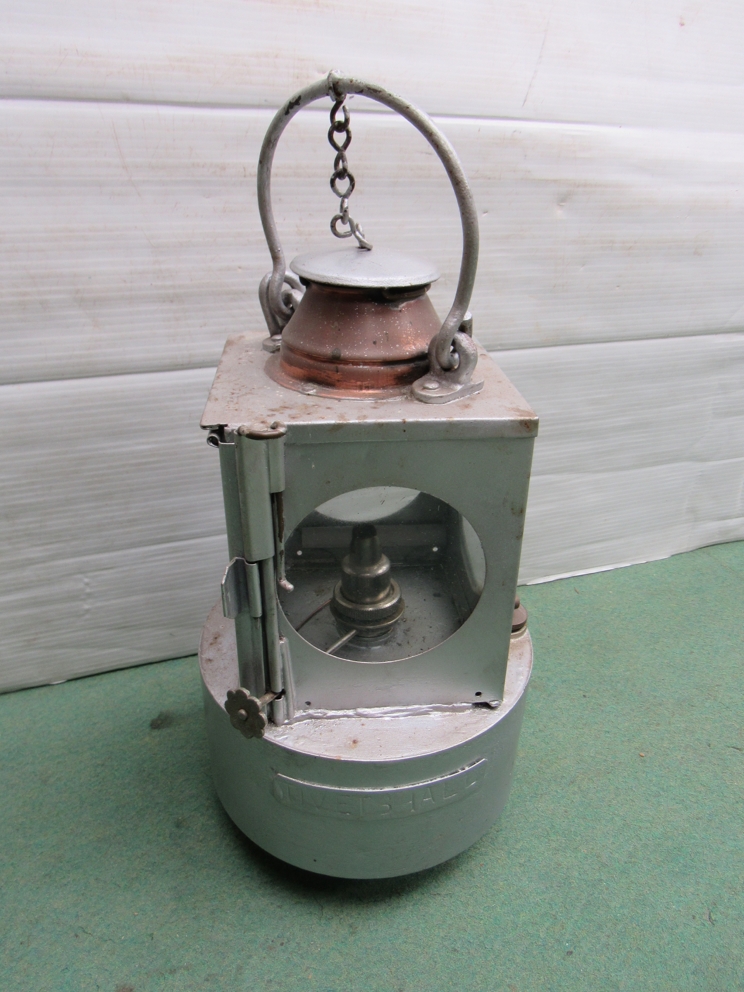 An LNER signal lamp interior stamped TIVETSHALL,