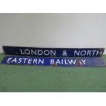 An enamel LONDON & NORTH EASTERN RAILWAY platform sign