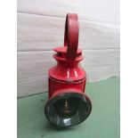 A L.P.T.B. (London Passenger Transport Board) red painted handlamp