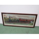 A framed and glazed carriage print depicting Lancashire & Yorkshire Railway near Kirkham