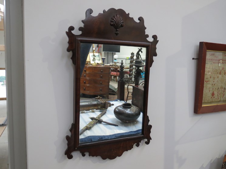 A Georgian mahogany mirror,