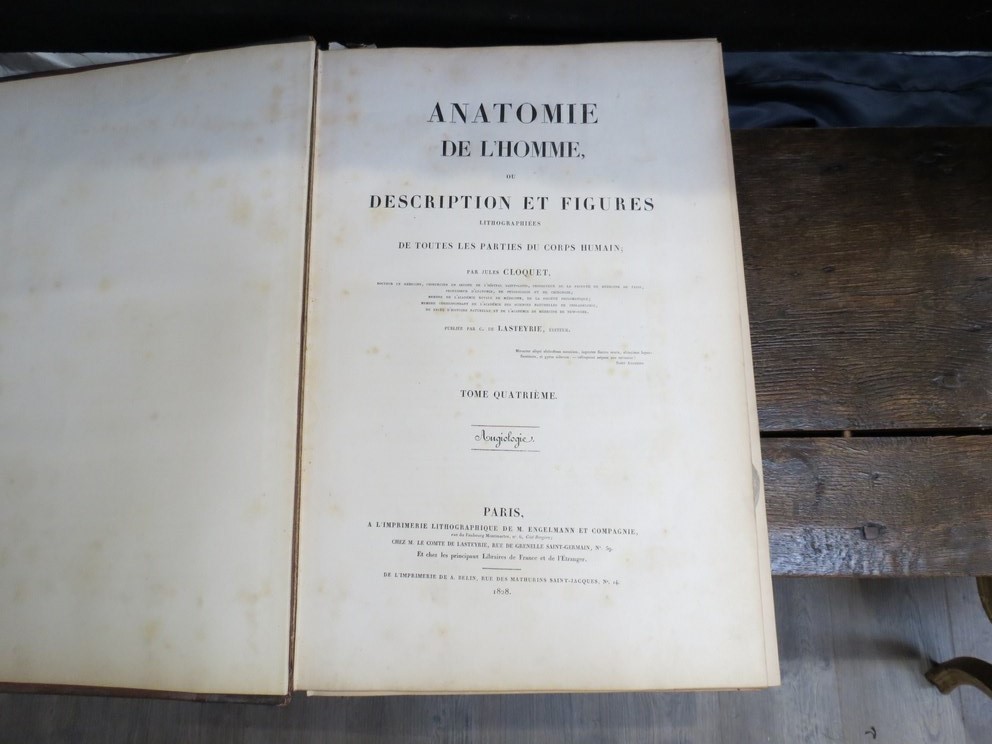 JULES CLOQUET:"Anatomie De L'Homme Ou Description Et Figures Tome Auatrieme", published Paris 1828, - Image 2 of 3