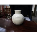 A Wedgwood Keith Murray bulbous vase with striped design,