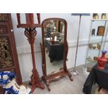 A Victorian style mahogany cheval mirror,