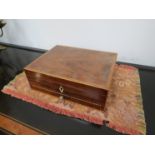 A Georgian rosewood writing box with satin wood stringing