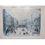 LAURENCE STEPHEN LOWRY print: "The Level Crossing" with fine art blind stamp and pencil signed,