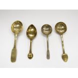 Two brass sifter spoons,