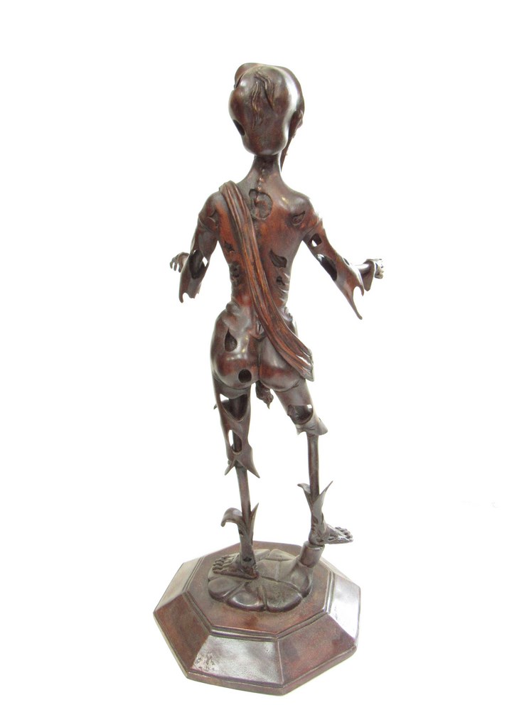 A memoir- mento macarb carved figure of a skeleton 77cm tall x base30cm wide - Image 6 of 6