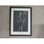 An 18th Century mezzotint of King Charles I by Josiah Boydell after the original by Van Dyke,