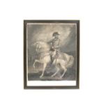 An Early 19th Century framed and glazed engravings of King George III on horseback by William