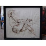 BERYL GIDNEY (XX ) A framed and glazed mixed media on paper depicting a female nude.