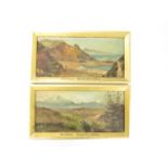 A pair of 19th Century oils on pine panels depicting scenes of Guethary- Basses- Pyrenees.