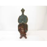 An 18th Century Continential painted wood double sided hearth screen of double gourd outline,