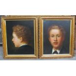 HENRY GRANT (XIX/XX) A pair of ornate gilt framed oils on board ,