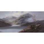 H. BATES (XIX): A pair of oil on canvas depicting highland scenes, framed, signed bottom left.